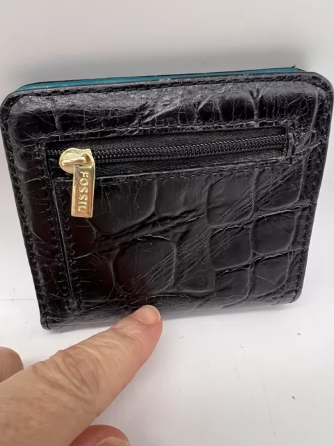 Fossil Sydney Brown Leather Organizer ID Slot Small Bifold Mini Wallet