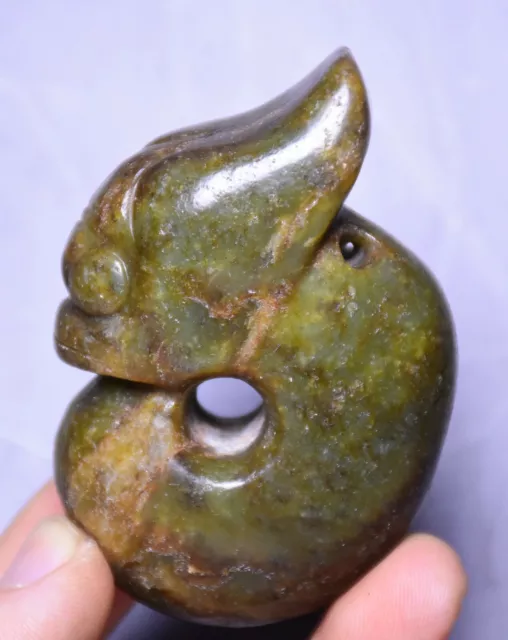 Chinese Hongshan Culture Old Jade Feng shui Dragon Hook Pig Long Amulet Pendant
