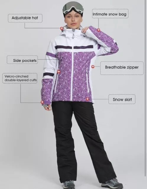 GS SNOWING SKI Snowboarding Jacket and Pants Set Waterproof Insulated ...