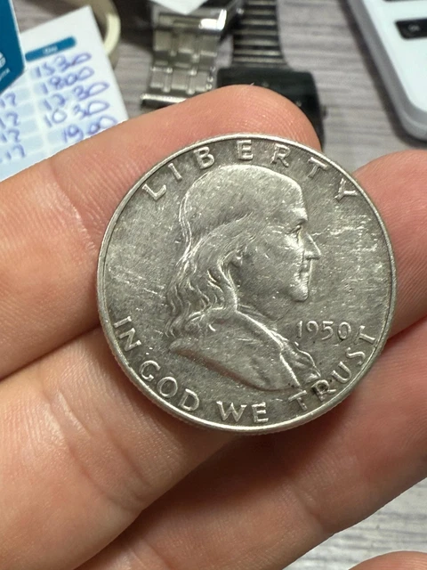 1950 D 50C Franklin Mezzo Dollaro Moneta (Scelta UNC) 90% Argento Uncertified EUR 88,90 - IT