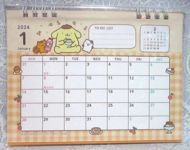 POMPOMPURIN DESK CALENDAR 2024 Sanrio Made In Japan 27.86 PicClick