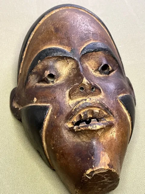 Wow - Powerful Old Kongo Congo Mask - Great Expression and Patina