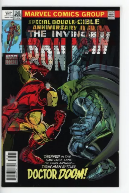 INVINCIBLE IRON MAN #593 NM 2017 ALAN DAVIS LENTICULAR HOMAGE VARIANT b-216