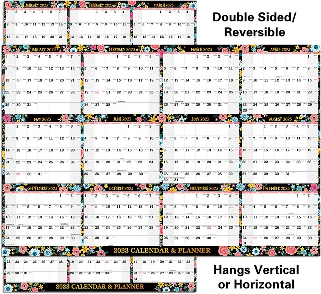 2023 YEARLY WALL Calendar - 2023 Dry Erase Calendar with Julian Date