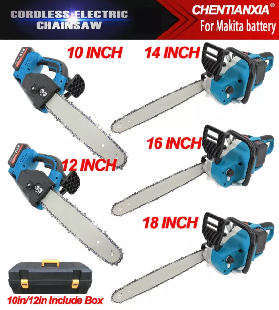 4"-18" Electric Cordless Chainsaw Powerful Wood Cutter Saw For Makita 4 Battery