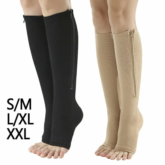 1/2 Paar Kompressionssocken Mit Reißverschluss Kniesocken Thrombose Sox DE