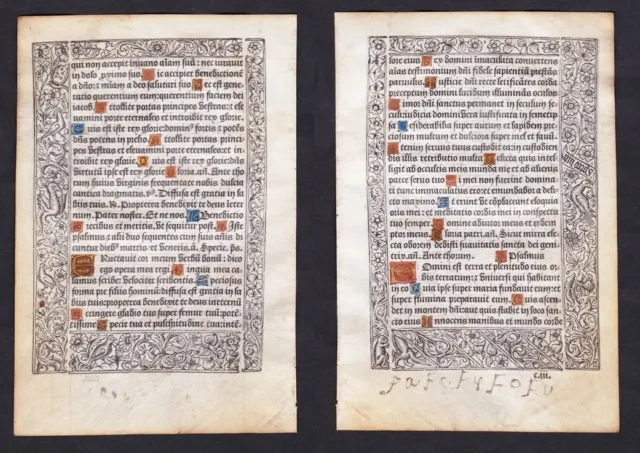 Libro Of Hours Libro Livre D'Heures 1490 Incunable Pigouchet Paría