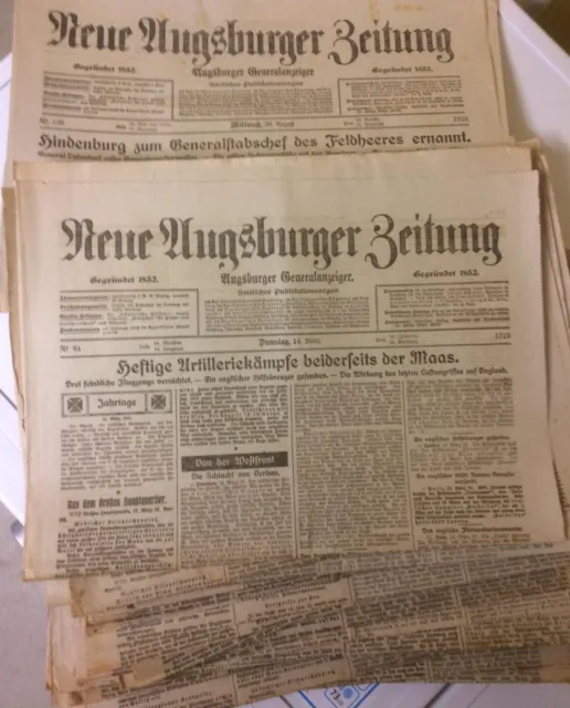 Alte Zeitungen Konvolut - 47 Zeitungen -  1914 - 1918
