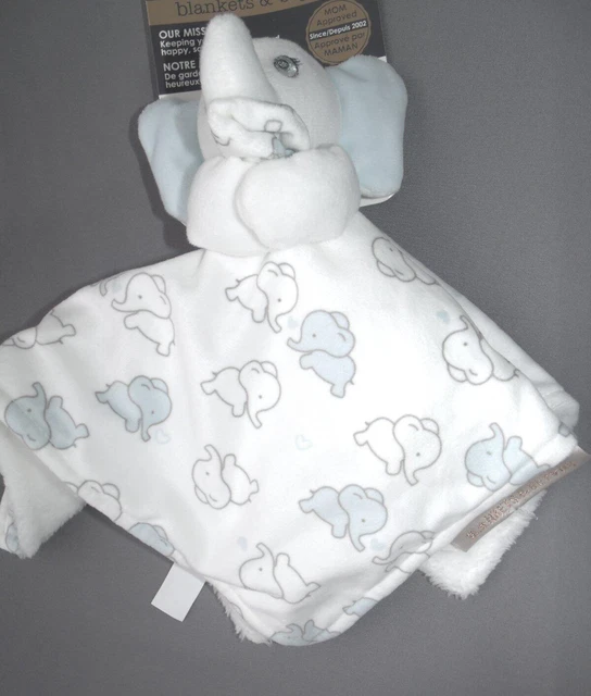 Blankets & Beyond New Baby Boy Elephant Lovey Security Blanket