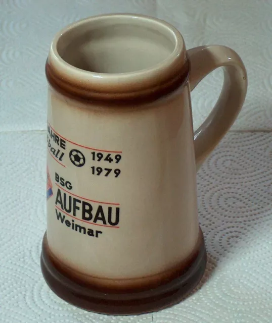 DDR Bierkrug " BSG Aufbau Weimar " 30 Jahre Fussball 1949-1979 Ehrenkrug 2