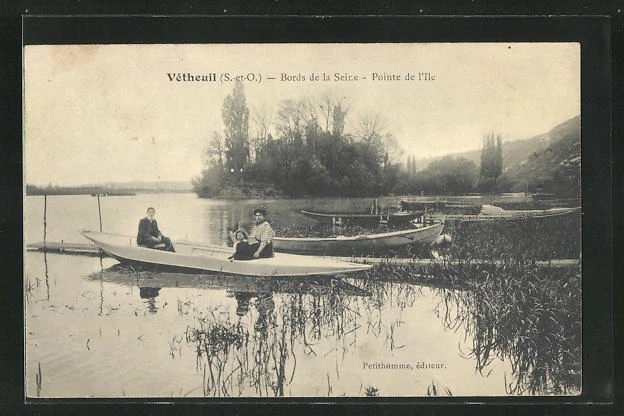 CPA Vetheuil, Bords de la Seine, Pointe de I´Ile