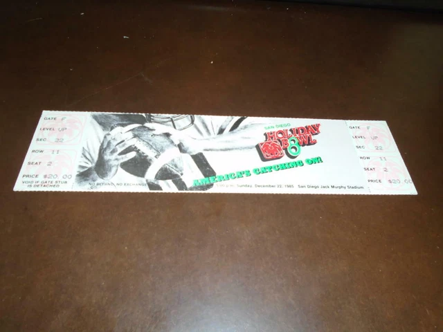 1985 Holiday Bowl Full Ticket Arkansas Vs Asu Arizona State Ex-Mint