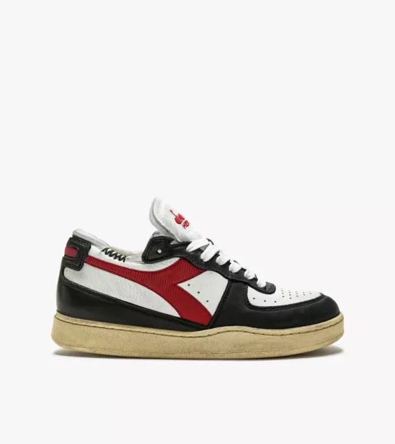 Diadora Heritage Mi Basket Row Cut Weiß/Schwarz/Rot 201.176282 Neu SS23