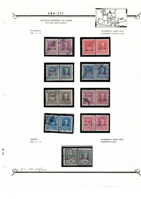 AMG FTT Italy Trieste 1947 Industry Tax Revenues Matching Pairs VFU on Bush Page