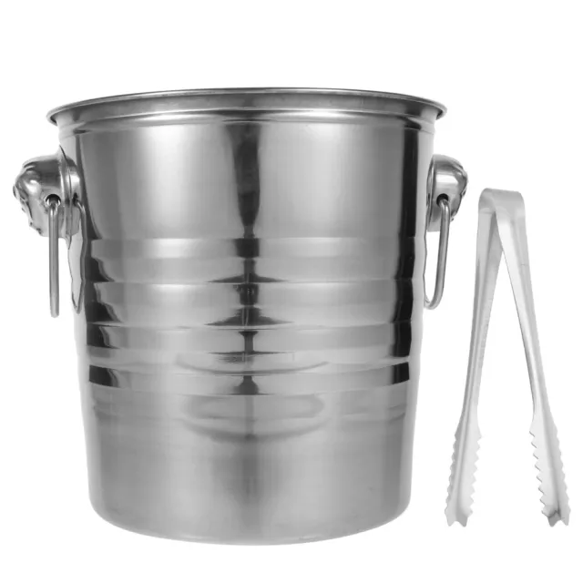 Ice Cube Bucket Stainless Steel Drinks Cooling Bucket Metal Ice Cube Bucket