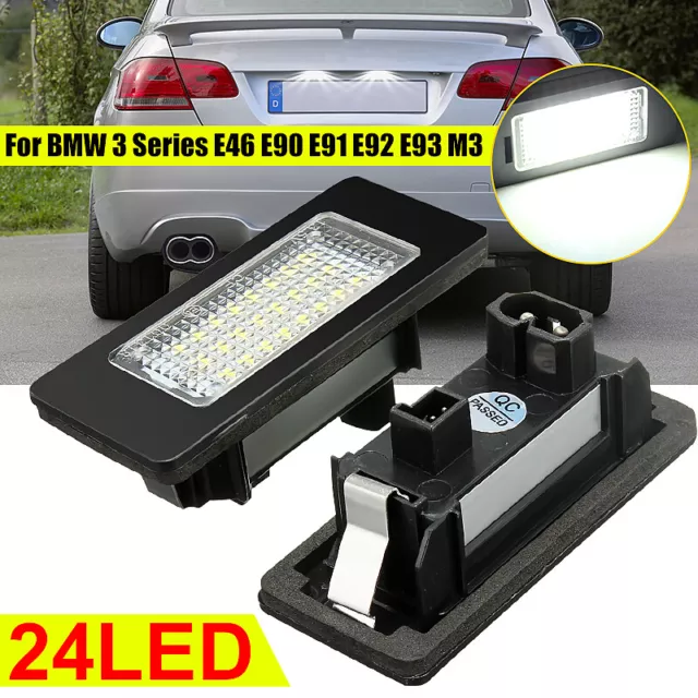 2×For BMW E39 E60 E70 E82 E90 E92 X3/6/5 Series Number Plate Light LED License