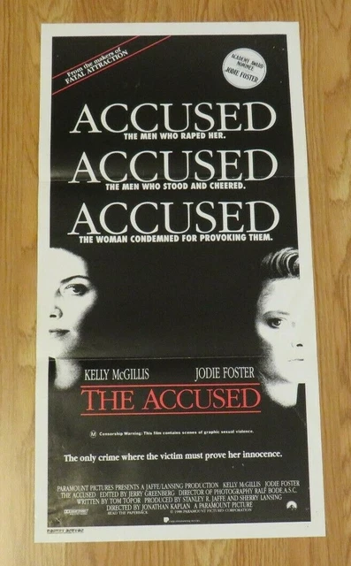 THE ACCUSED ORIGINAL 1988 CINEMA DAYBILL FILM MOVIE POSTER Jodie Foster 80's