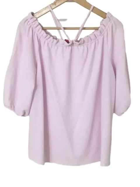 Vince Camuto women's pastel pink cold shoulder strappy top blouse. Size: XL