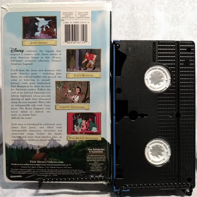 DISNEY AMERICAN LEGENDS Vhs Video Tape PAUL BUNYAN John Henry JOHNNY ...