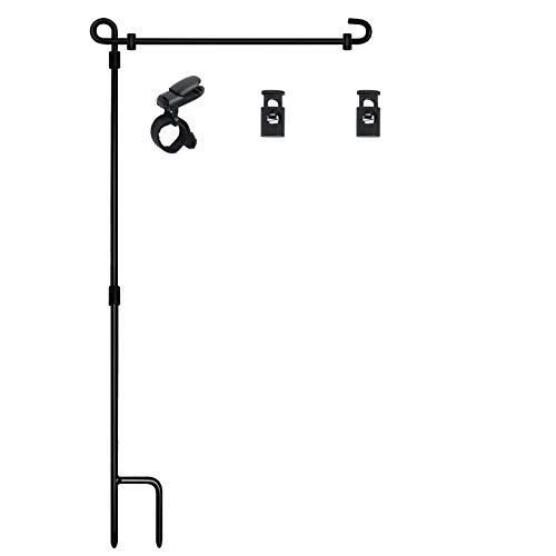 HOOSUN Garden Flag Stand, Premium Garden Flag Pole Holder Metal Powder-Coated 1