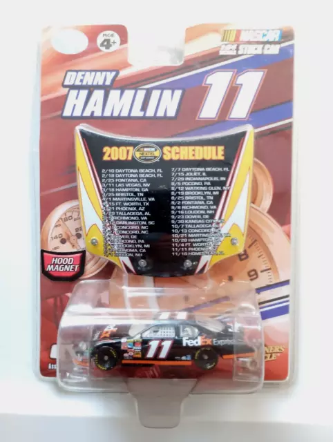 Nascar Denny Hamlin #11 1:64 Die Cast Toy Car Action Hood Magnet 2007 FedEx