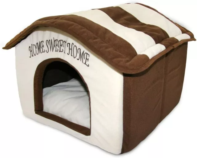 Indoor Dog House Bed Pet Soft Warm Fleece Cushion Pad Washable Cat Cozy Home