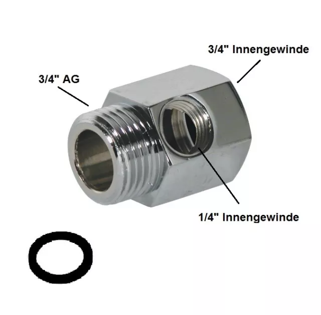 Wasseranschluss Adapter + Absperrhahn 3/4" Osmoseanlage Wasserfilter Kühlschrank 3