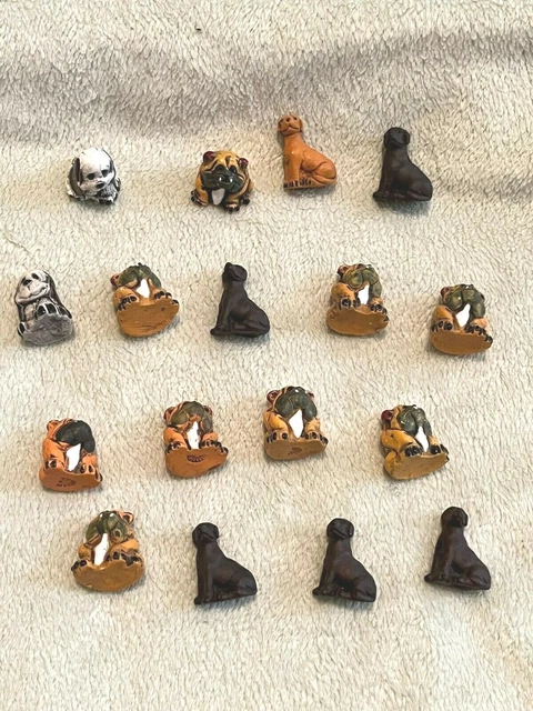 Lot of Peruvian Ceramic Hound Bull Dog Labrador Focal Bead Pendant Charm