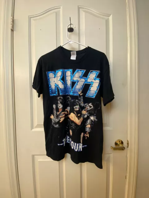 Kiss Shirt Adult Medium Black Short Sleeve Crew Neck The Tour 2012 Music Band