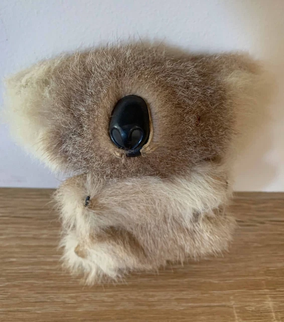 VINTAGE 1970S AUSTRALIAN Koala Bear Plush Brown Kangaroo Fur Animal 