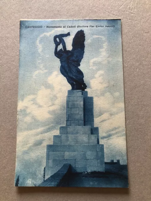 B) Cartolina formato piccolo Casteggio Pavia monumento ai caduti 1927