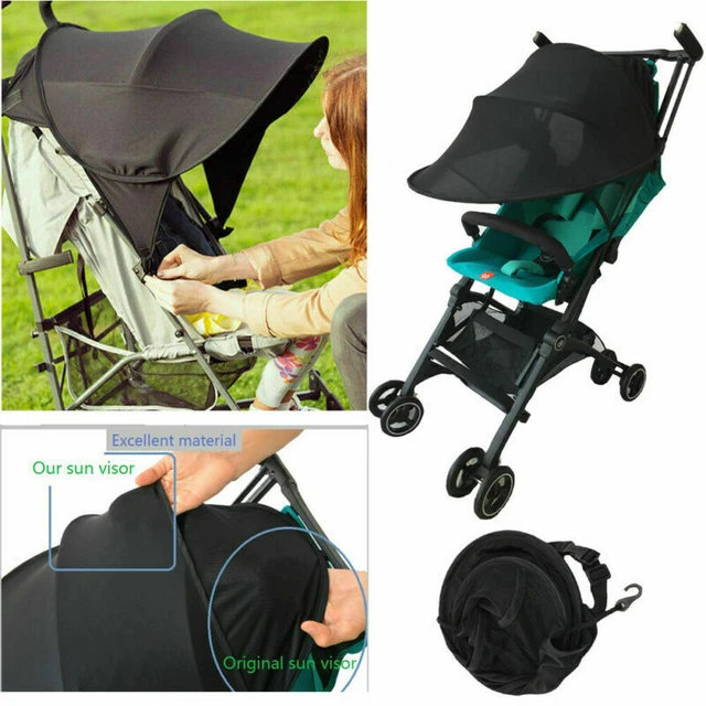 Cochecito cochecito negro bebé niño cochecito sombrilla cubierta de dosel UV UPF50+