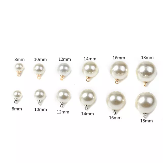 10PCS/Lot Round Pearl Charm Pendant for Earrings Bracelet Jewelry DIY MakinK~m'