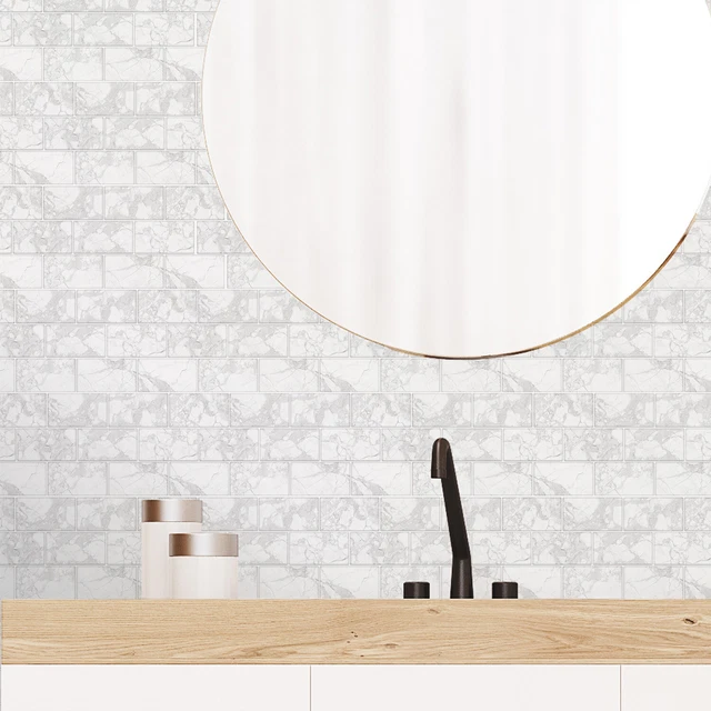 Kitchen Tile Stickers Bathroom Mosaic Self Adhesive Wall Tile Decor Stick On Art