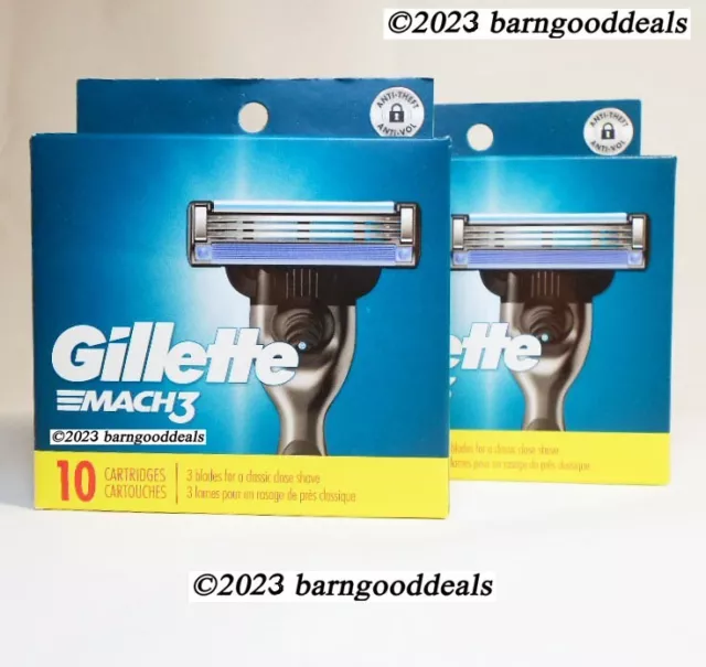 Gillette Mach3 Men's Razor Blade Refill Cartridges 2 X 10 Count Total 20 New