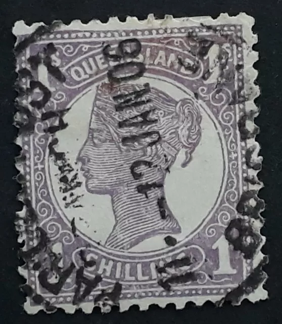 1906 Queensland Australia 1/- Mauve 4th Sideface stamp PARCEL POST BRISBANE PMK