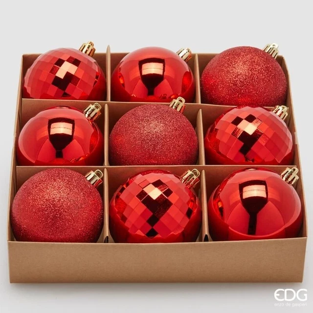 Lot De 9 Boules De Noël 8cm - 3 Designs Élégants Pailletés Dorés Avec Flocons De Neige - Décoration Sapin Festive