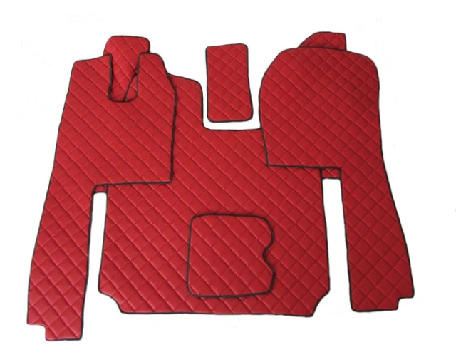 TRUCK FLOOR MATS LHD For SCANIA R 20072015 AUTOMAT RED Eco Leather £83