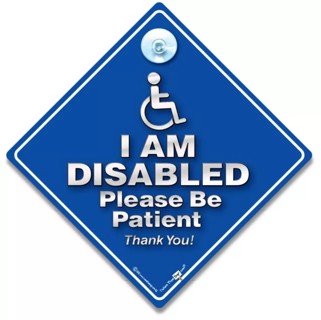Letrero de automóvil I Am Disabled Please Be Patient, letrero de usuario de silla de ruedas, letrero de discapacidad