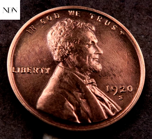 1920-S Lincoln Wheat Penny Cent - Gem BU (red) - Better Date! #W319