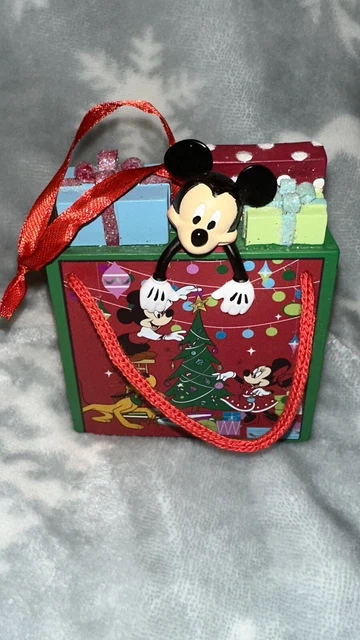 Mickey Mouse Gift Bag Presents Christmas Ornament 2014 Sketchbook DISNEY STORE