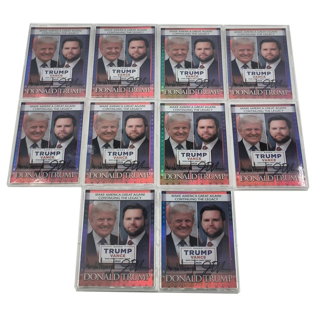 10pcs DONALD TRUMP 47th President Trading Cards - Collector Paper Cards With Case