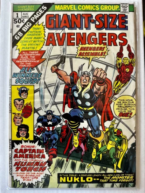 GIANT-SIZE AVENGERS #1 ~ CGC 9.2 ~ WHITE PAGES ~ MARVEL (1974) Beautiful!