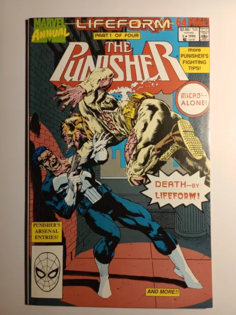 The Punisher Annual #3 Direct Market Edition 1990 Marvel Comics Lifeform 1 of 4