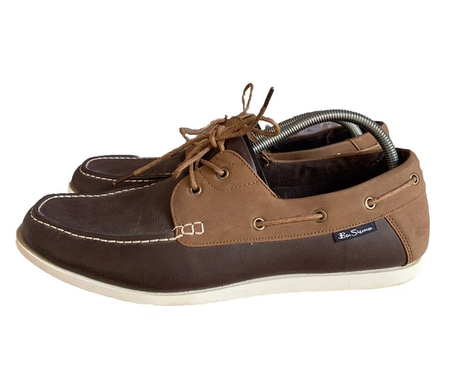 BEN SHERMAN MENS Oak Boat Shoes Tan Navy Uk 11 17.99 PicClick UK