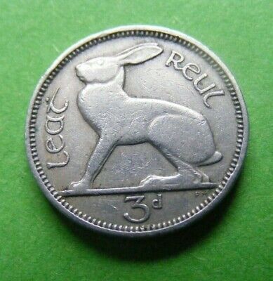 1942 Irish Three Pence Coin 80th Birthday Gift Old Vintage Ireland 3d Eire