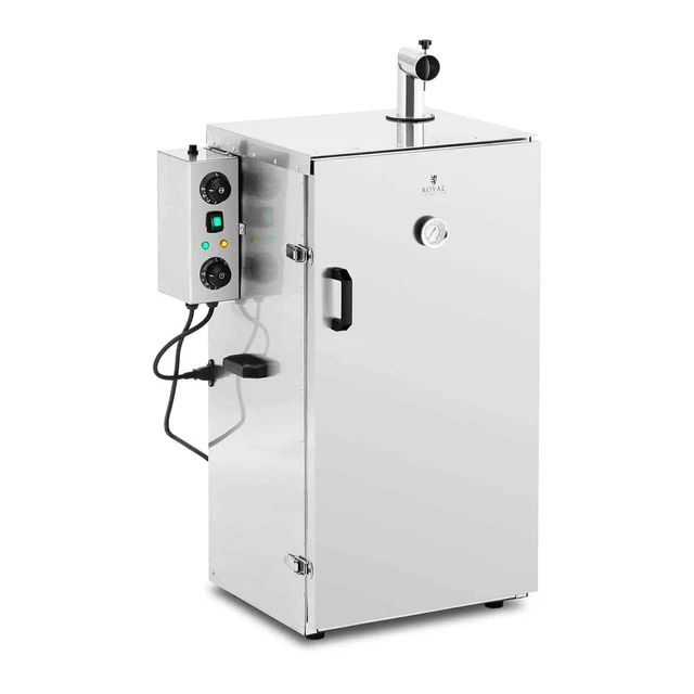 Fumoir Smoker Inox 105L Chaud Tiède Sciure De Bois Thermomètre 4 Grilles