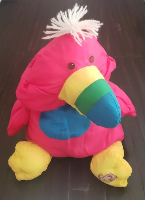 1987 Vintage Fisher Price Puffalump Wild Things Toucan Parrot Plush Stuffed Toy