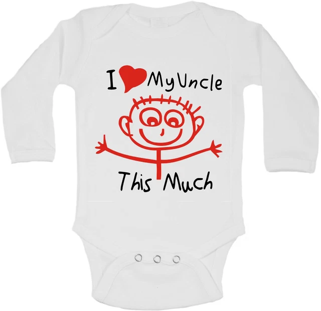 I Love My Zio This Molto Personalizzati Manica Lunga Bambino Body Body Unisex