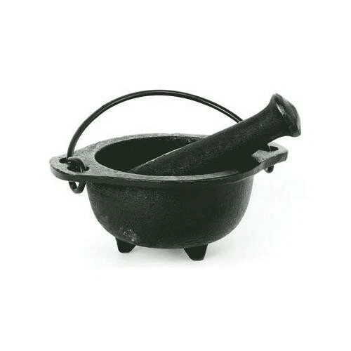 Cast Iron Cauldron Mortar and Pestle Set